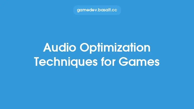 Audio Optimization Techniques for Games Thumbnail