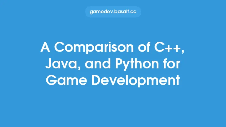 A Comparison of C++, Java, and Python for Game Development Thumbnail