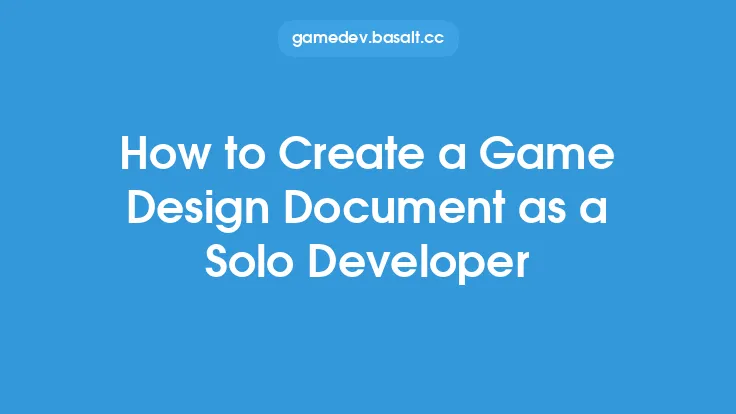 How to Create a Game Design Document as a Solo Developer Thumbnail
